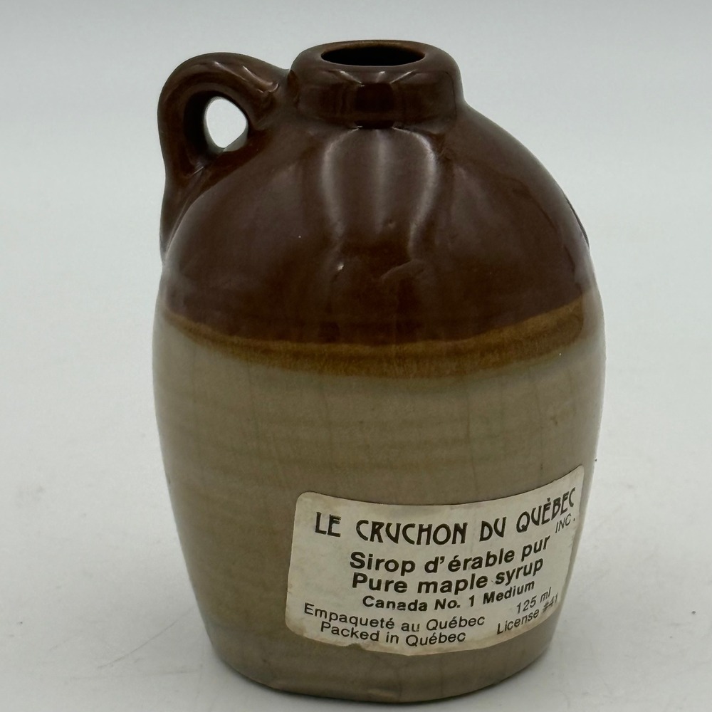 Vintage Beauceware Quebec Maple Syrup Stoneware Jug 3541 Brown Tan 125ml